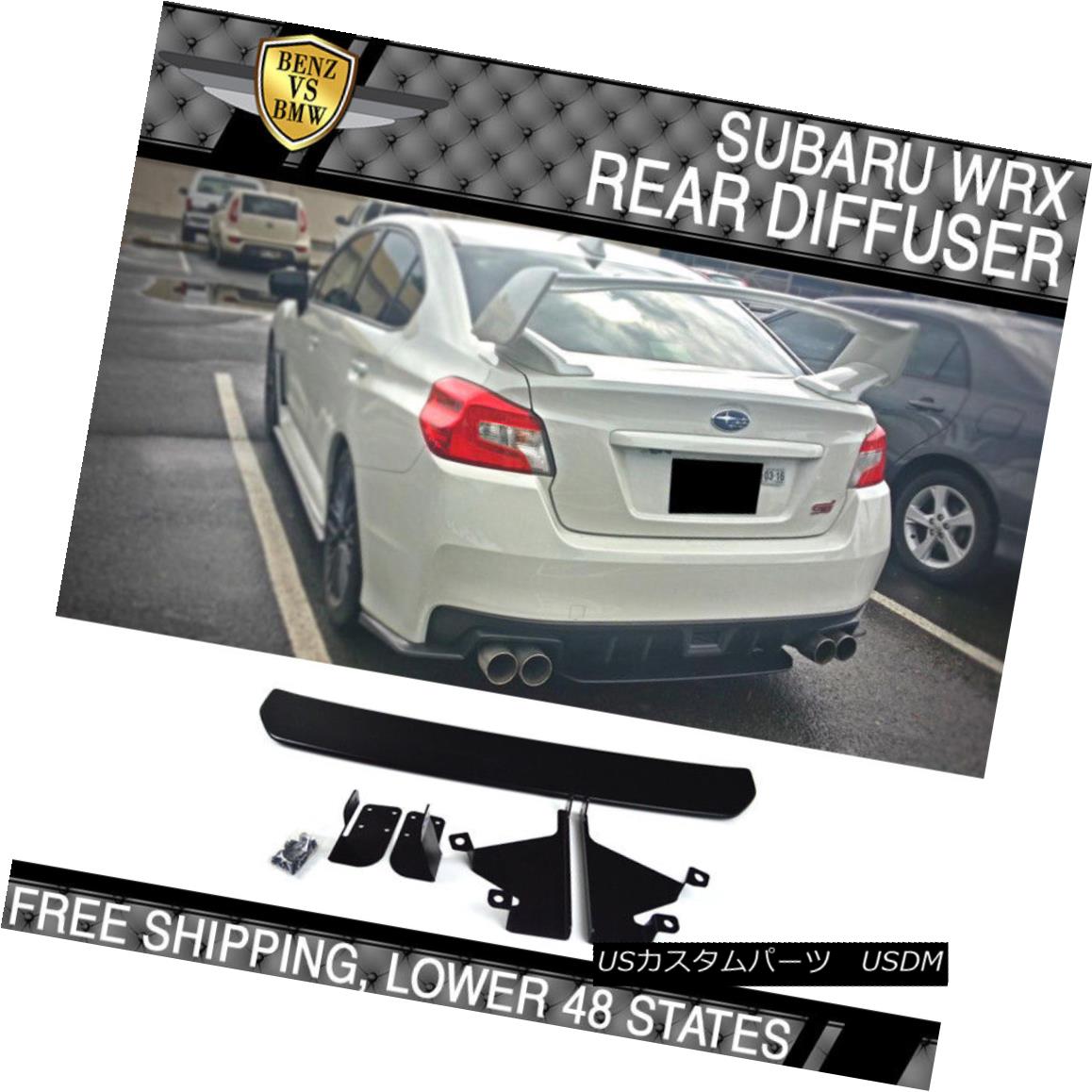エアロパーツ Fits 15-18 Subaru WRX STI OE Style Unpainted Black Rear Diffuser - ABS フィット15-18スバルWRX STI OEスタイル未塗装ブラックリアディフューザー - ABS 【並行輸入品】 68,426円
