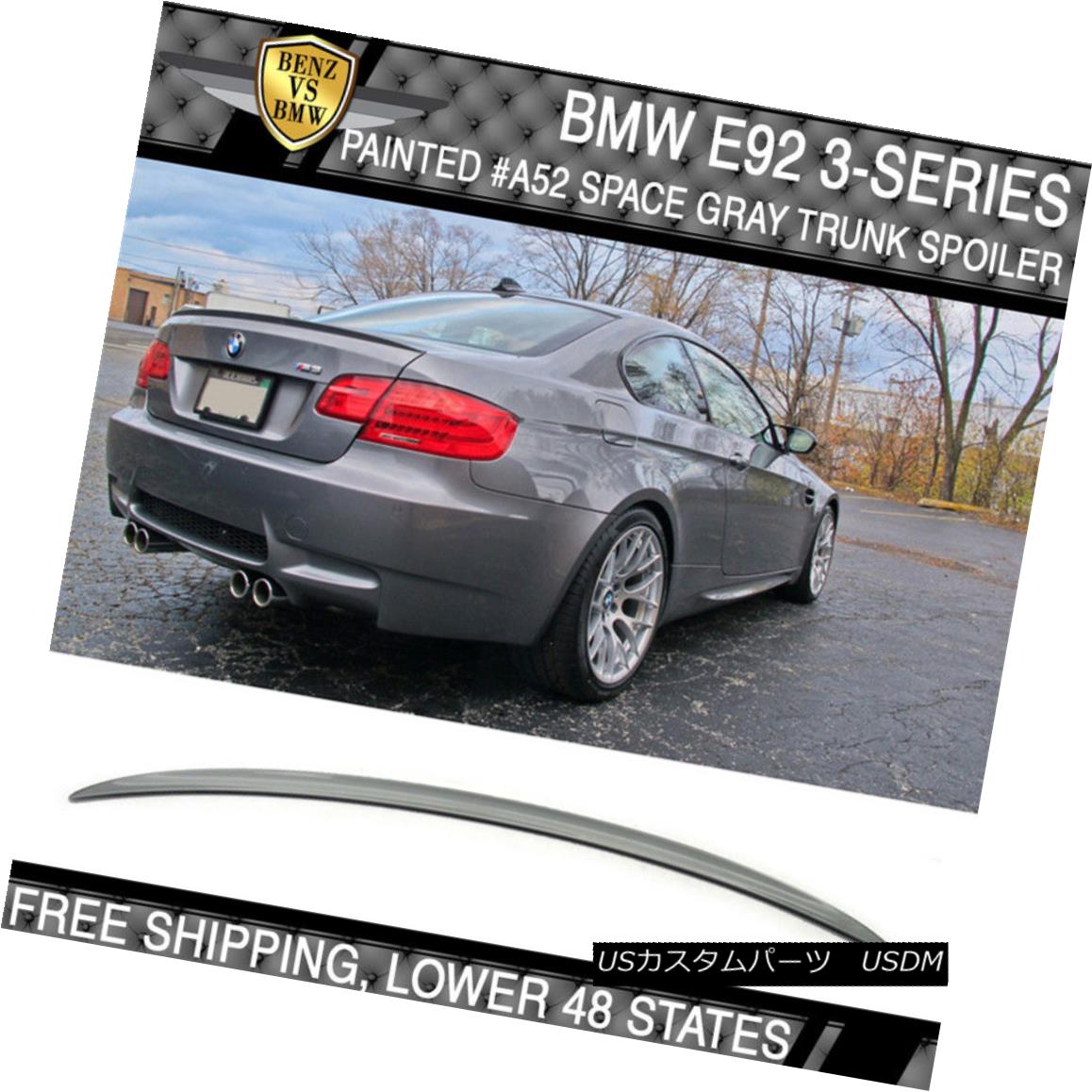 エアロパーツ 07-13 BMW 3 Series E92 M3 Style #A52 Space Gray Metallic Painted Trunk Spoiler 07-13 BMW 3シリーズE92 M3スタイル＃A52スペースグレーメタリック塗装トランクスポイラー 【並行輸入品】