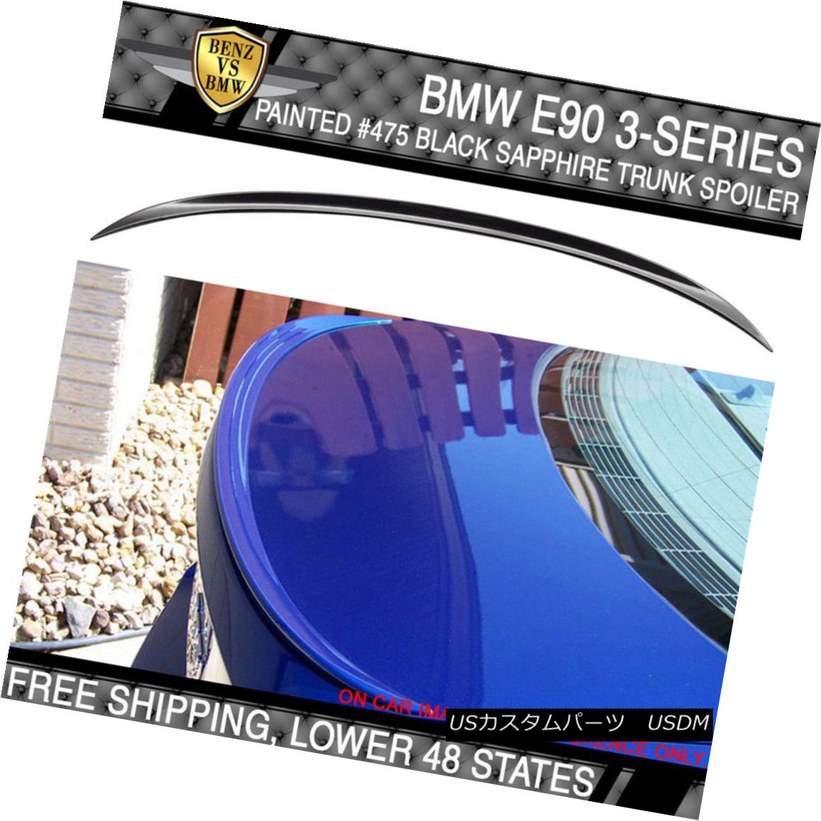 エアロパーツ 06-11 BMW 3 Series E90 M3 Sty #475 Black Sapphire Metallic Painted Trunk Spoiler 06-11 BMW 3シリーズE90 M3 Sty＃475ブラックサファイアメタリック塗装トランクスポイラー 【並行輸入品】
