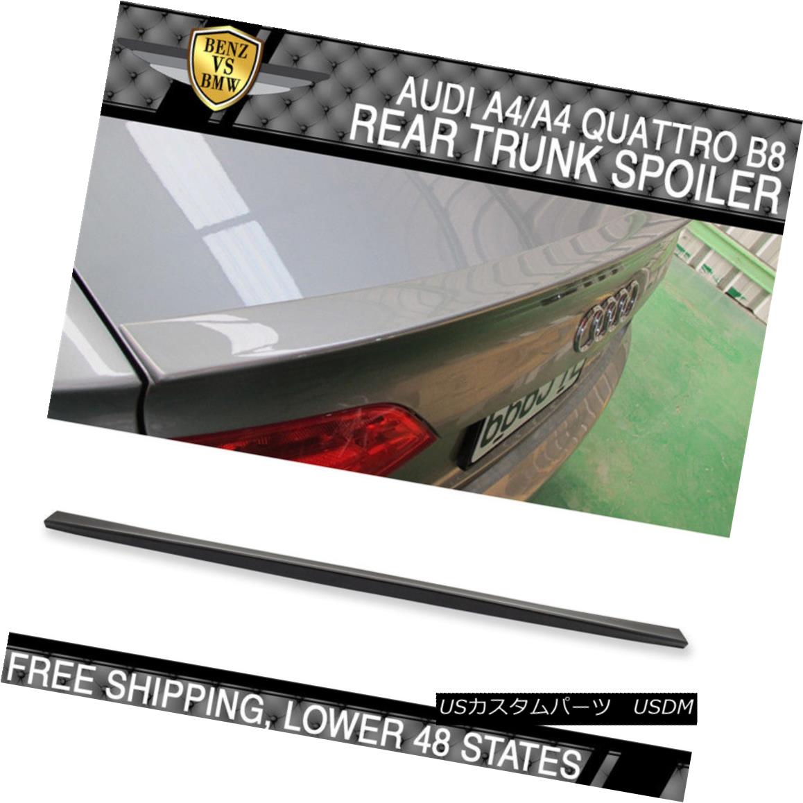 エアロパーツ 09-14 Audi A4 Quattro B8 4Dr RS Style Unpainted ABS Trunk Spoiler 09-14アウディA4クワトロB8 4Dr RSスタイル無塗装ABSトランク・スポイラー 【並行輸入品】