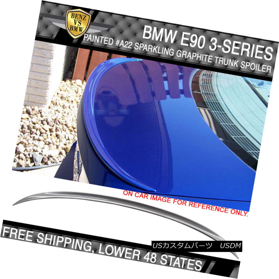 エアロパーツ 06-11 BMW E90 M3 Style #A22 Sparkling Graphite Metallic Painted Trunk Spoiler 06-11 BMW E90 M3スタイル＃A22スパークリンググラファイトメタリック塗装トランクスポイラー 【並行輸入品】
