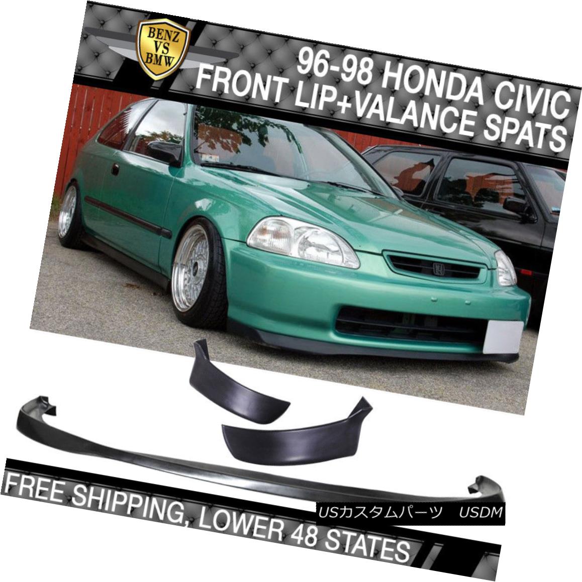 祝日 エアロパーツ Fits 96-98 Civic EK SIR PU Front Bumper Lip