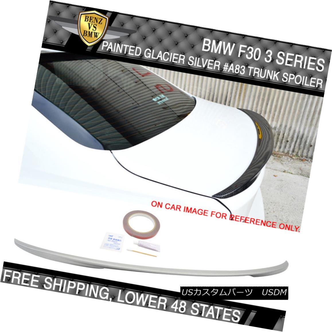 エアロパーツ 12-18 BMW F30 P Style #A83 Glacier Silver Metallic Painted Trunk Spoiler 12-18 BMW F30 Pスタイル＃A83氷河シルバーメタリック塗装トランクスポイラー 【並行輸入品】