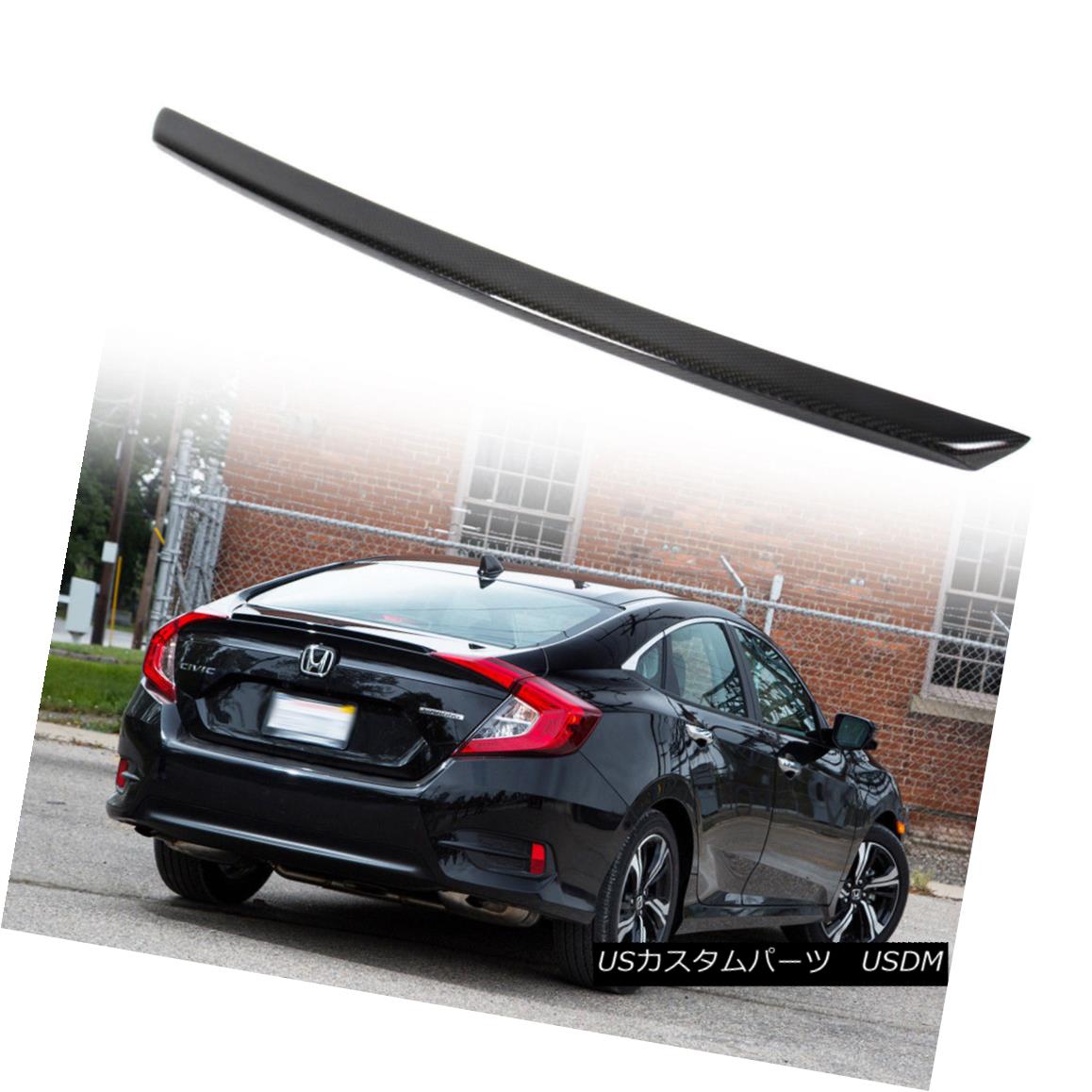 エアロパーツ One Day Ship For Honda Civic X 10th 2018 Carbon Fiber Rear Trunk Spoiler Wing ホンダシビックX 10日2018カーボンファイバーリアトランク・スポイラー・ウィング用の1日の船 【並行輸入品】