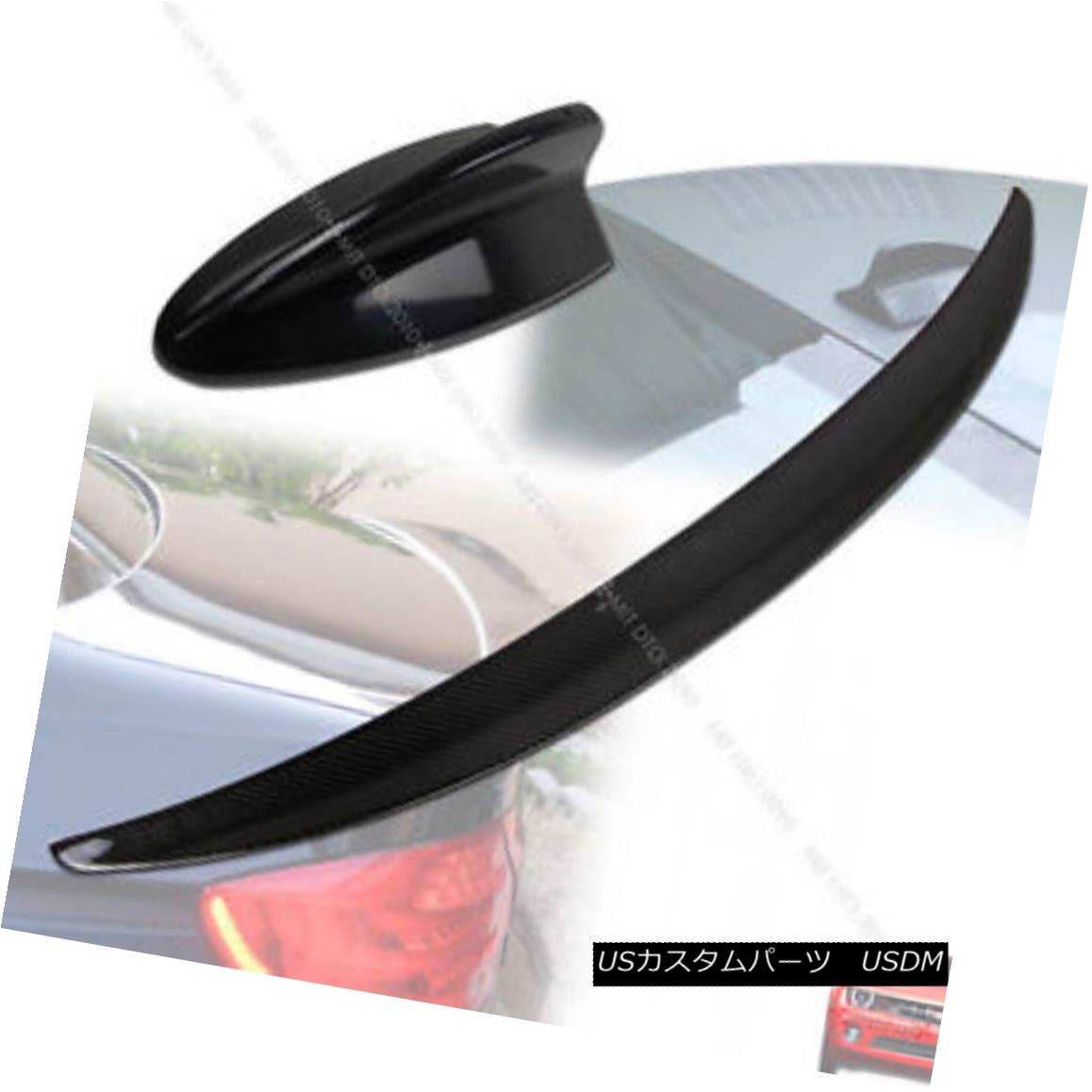 エアロパーツ Carbon Fiber BMW E92 P Type Boot Trunk Spoiler Rear Wing + Shark Fin カーボンファイバーBMW E92 Pタイプブーツトランクスポイラーリアウイング+シャークフィン 【並行輸入品】
