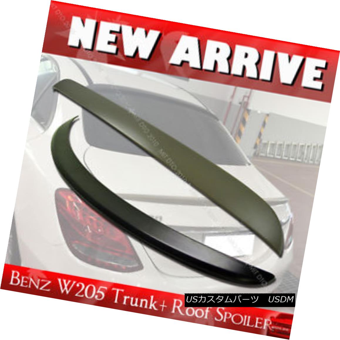 エアロパーツ Unpainted Mercedes BENZ W205 C-class OE Type Roof Spoiler+A-Type Trunk Spoiler § 未塗装メルセデスベンツW205 CクラスOEタイプルーフスポイラー+ Aタイプトランクスポイラー 【並行輸入品】