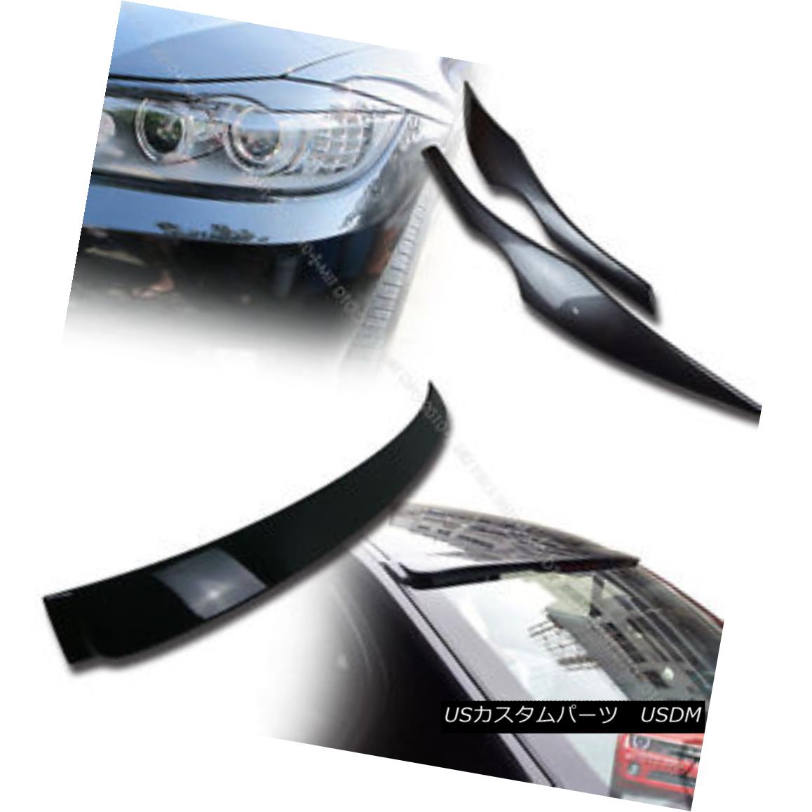 エアロパーツ Painted BMW E90 3-Series A Type Roof Spoiler & E90 Eyelids Eyebrows 06-11 § 塗装されたBMW E90 3シリーズAタイプ屋根スポイラー＆amp; E90眼瞼眉06-11 【並行輸入品】