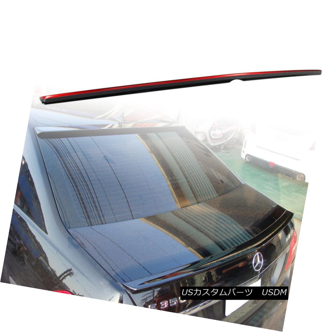 エアロパーツ 10-16 Painted For Mercedes BENZ W212 Sedan Trunk Spoiler Wing Black + Red Line ベンツW212セダントランク・スポイラー・ウィング・ブラック+レッド・ライン 【並行輸入品】