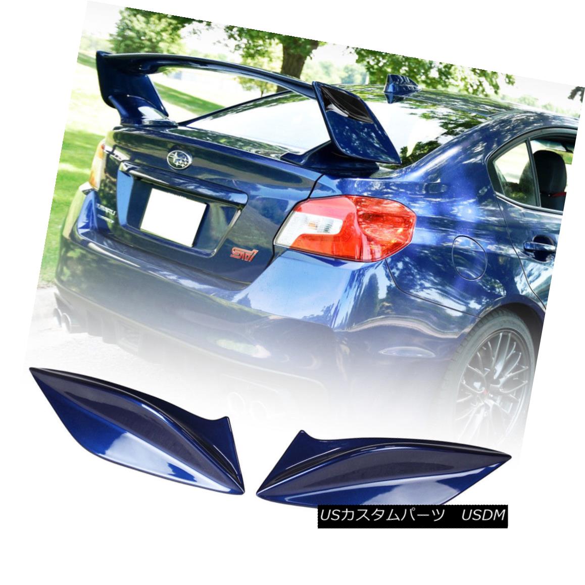 エアロパーツ Painted #E8H ABS For Subaru WRX 4th STI Spoiler Side Fin Fins Body Kit 2018 ペイント＃E8H ABSスバルWRX用第4 STIスポイラーサイドフィンフィンボディキット2018 【並行輸入品】