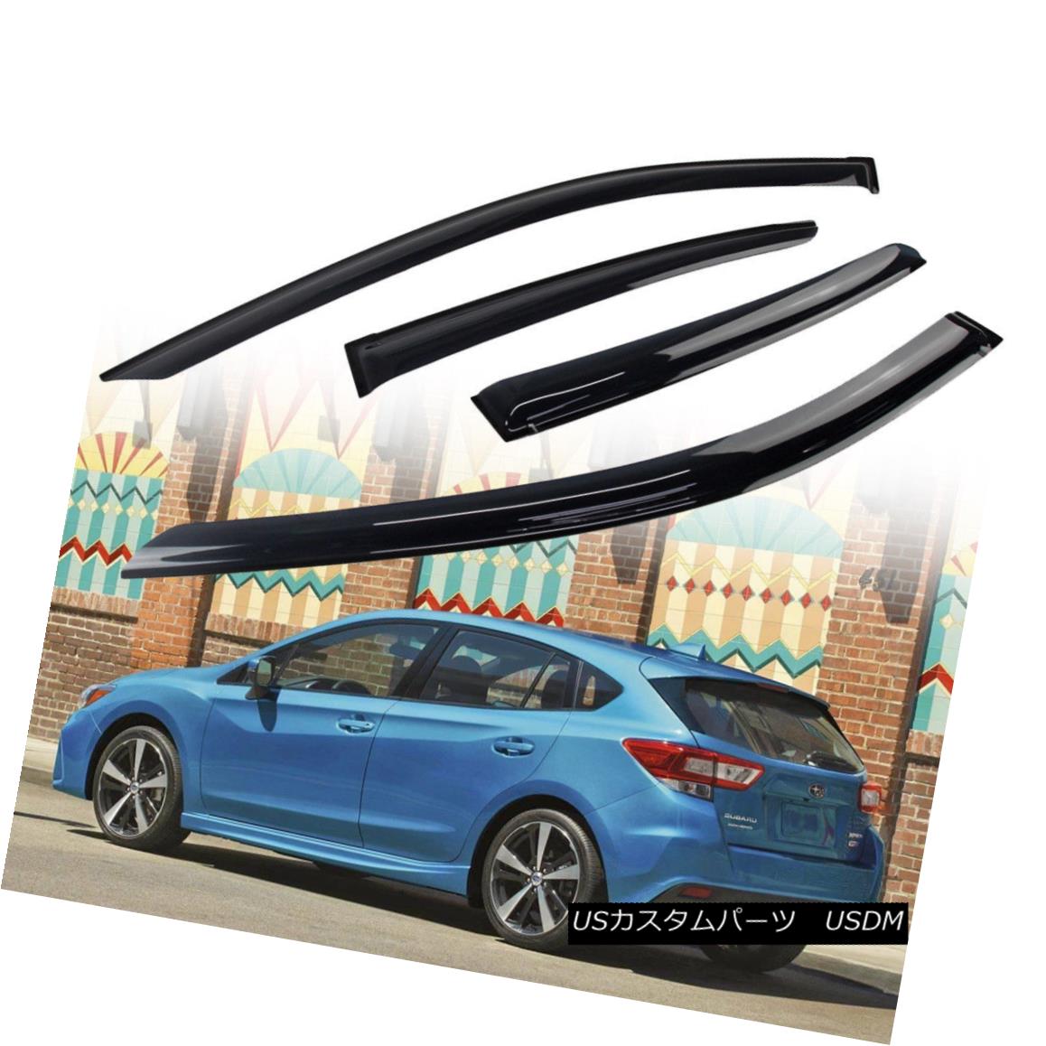 エアロパーツ 5D Hatchback For Subaru Impreza Smoke Side Window Visor Rain Sun Shade スバルインプレッサスモークサイドウィンドウバイザーレインサンシェード用5Dハッチバック 【並行輸入品】