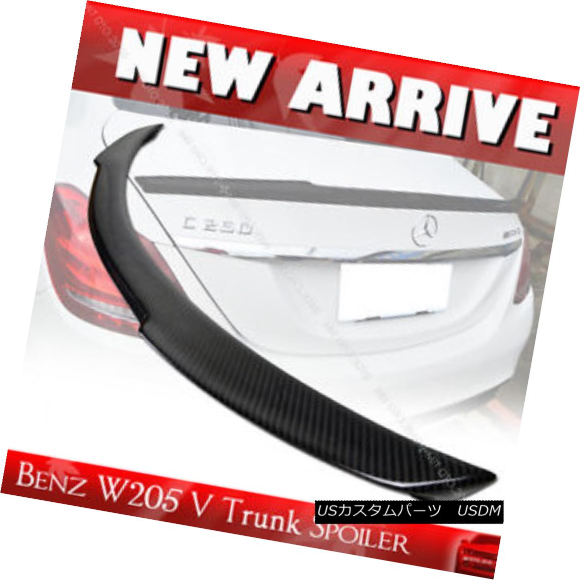 エアロパーツ SHIP FROM LA Carbon Fiber Mercedes BENZ W205 C-class V Type Rear Trunk Spoiler 船からLAカーボンファイバーメルセデスベンツW205 CクラスVタイプ後部トランクスポイラー 【並行輸入品】
