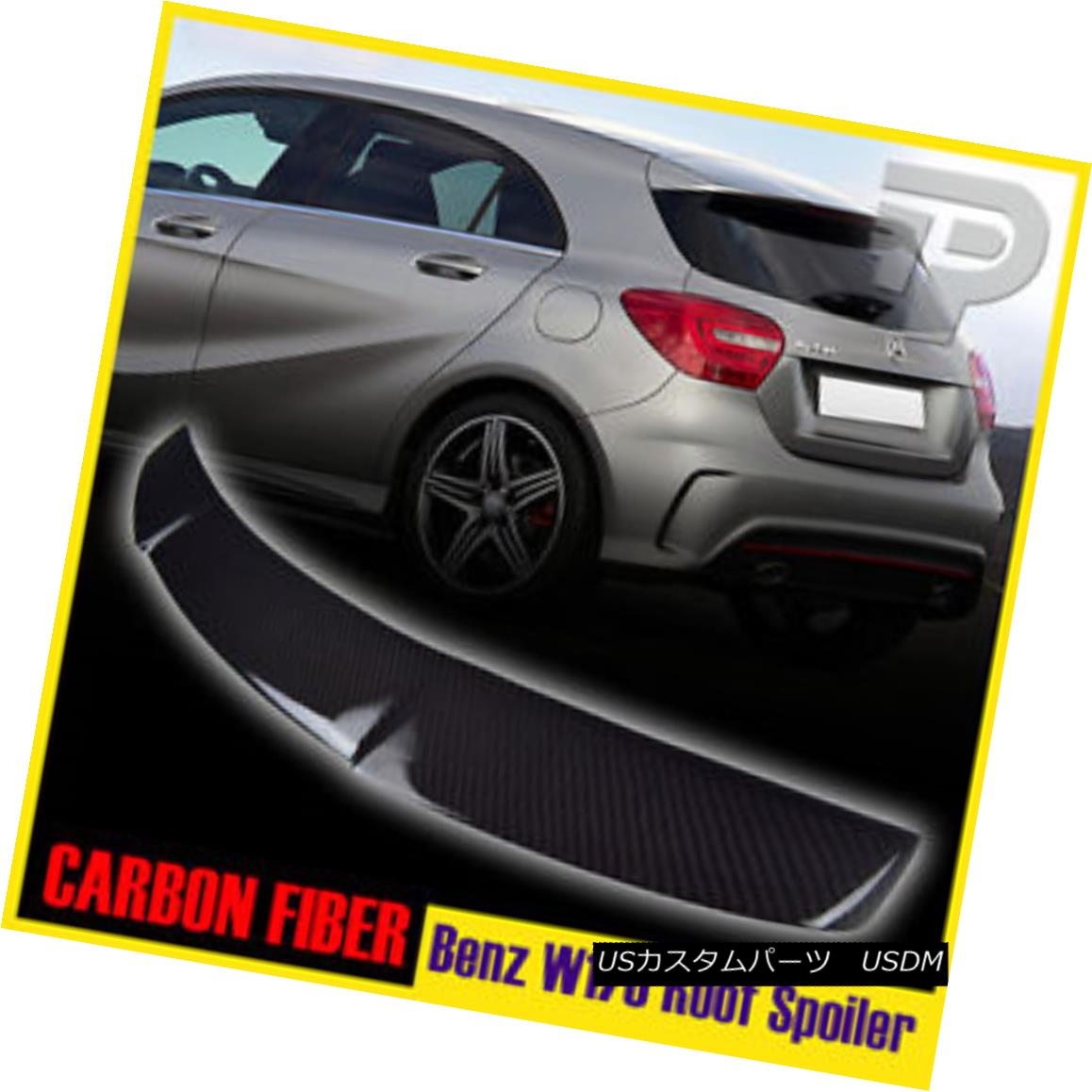 エアロパーツ Carbon Fiber Mercedes Benz W176 A-Class DTO Roof Spoiler Wing 13-15 A250 ▼ 炭素繊維メルセデスベンツW176 AクラスDTOルーフスポイラーウィング13-15 A250？ 【並行輸入品】