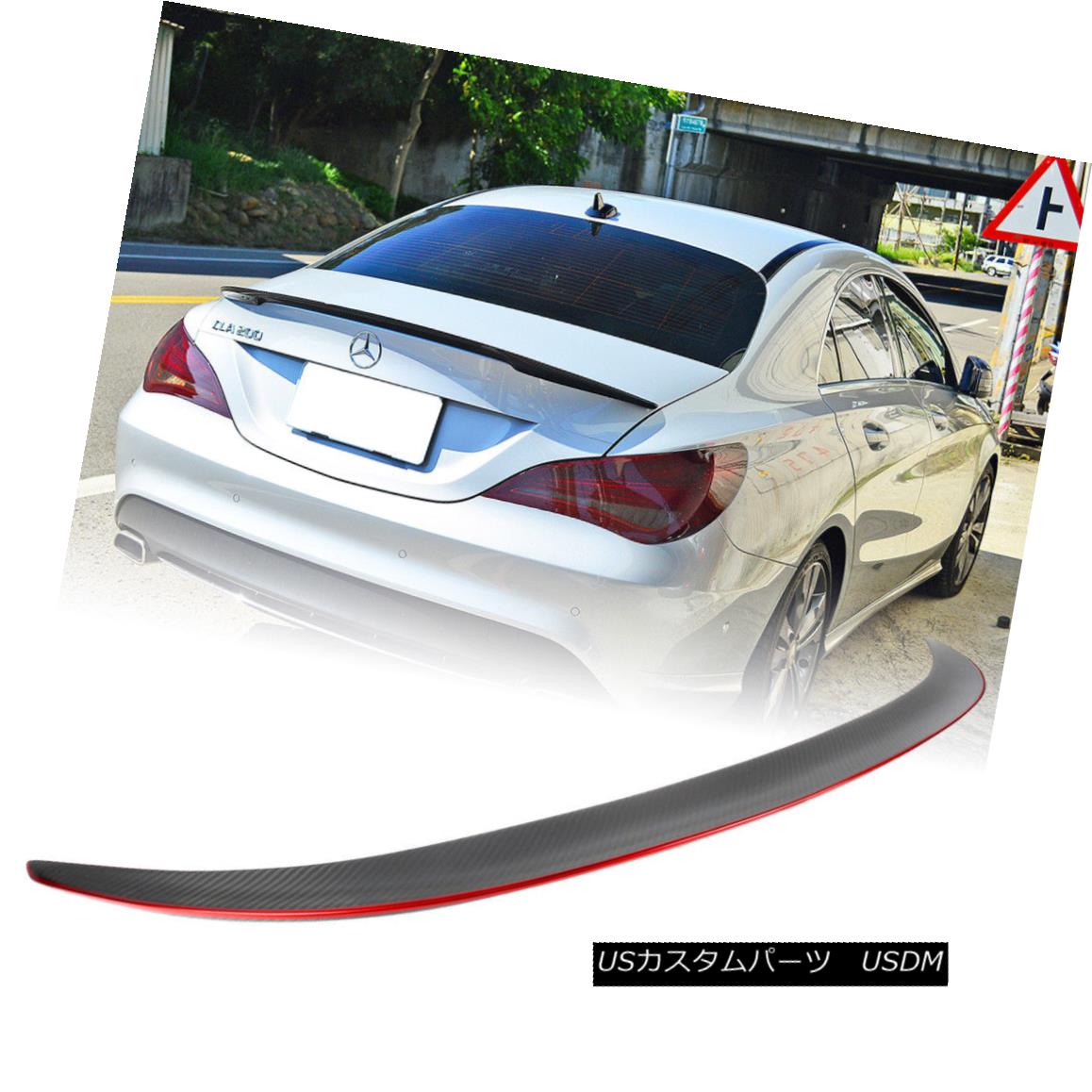 エアロパーツ Fit Mercedes Benz CLA Class W117 D Style Rear Trunk Spoile Carbon + Red Line フィットメルセデスベンツCLAクラスW117 Dスタイル後部トランクスポイラーカーボン+レッドライン 【並行輸入品】|カスタムパーツ WORLD倉庫