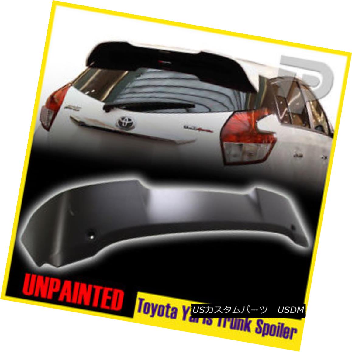 エアロパーツ Unpainted For TOYOTA Yaris 4DOOR Hatchback T-Style Rear Spoiler Trunk Wing LE トヨタヤリス4DOORハッチバックT型リアスポイラートランクウイングLE未塗装 【並行輸入品】