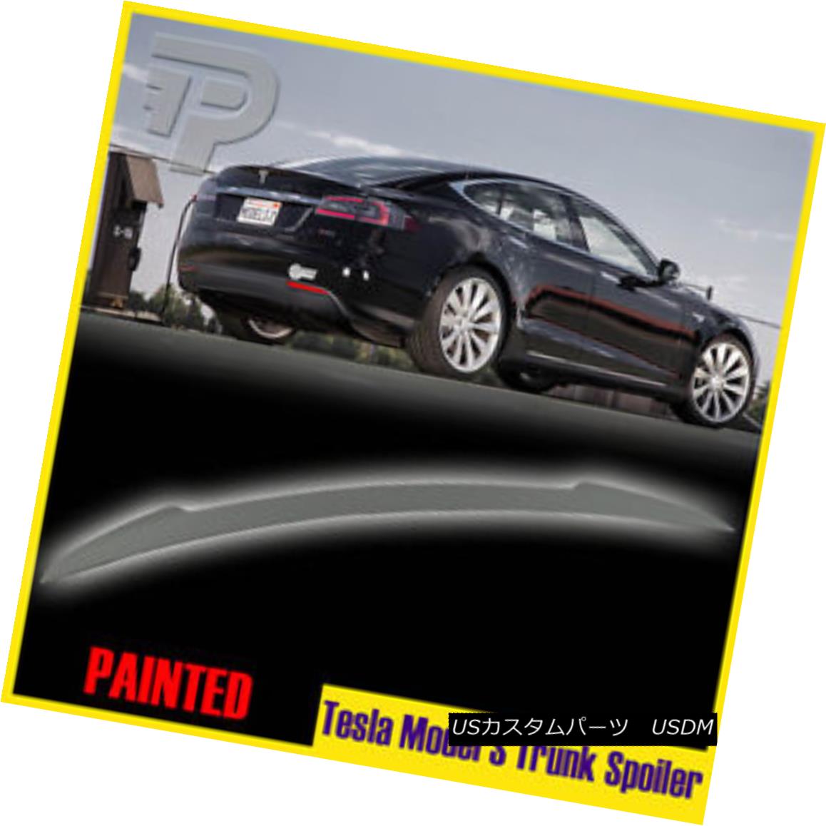 エアロパーツ Painted Tesla Model S 5DR Liftback V-TYPE Rear Trunk Spoiler wings 2012-2016 ペイントテスラモデルS 5DRリフトバックV型リヤトランク・スポイラーの翼2012-2016 【並行輸入品】｜カスタムパーツ WORLD倉庫