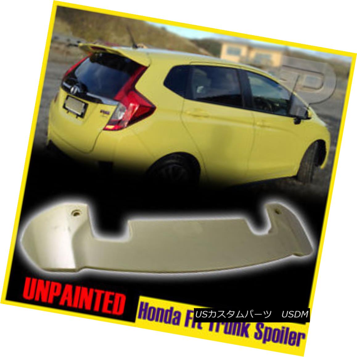 エアロパーツ Unpainted Honda Fit 3rd Hatchback EX Rear Trunk Spoiler Wing 14 15 16 未塗装のホンダフィット3ハッチバックEXリアトランク・スポイラー・ウィング14 15 16 【並行輸入品】