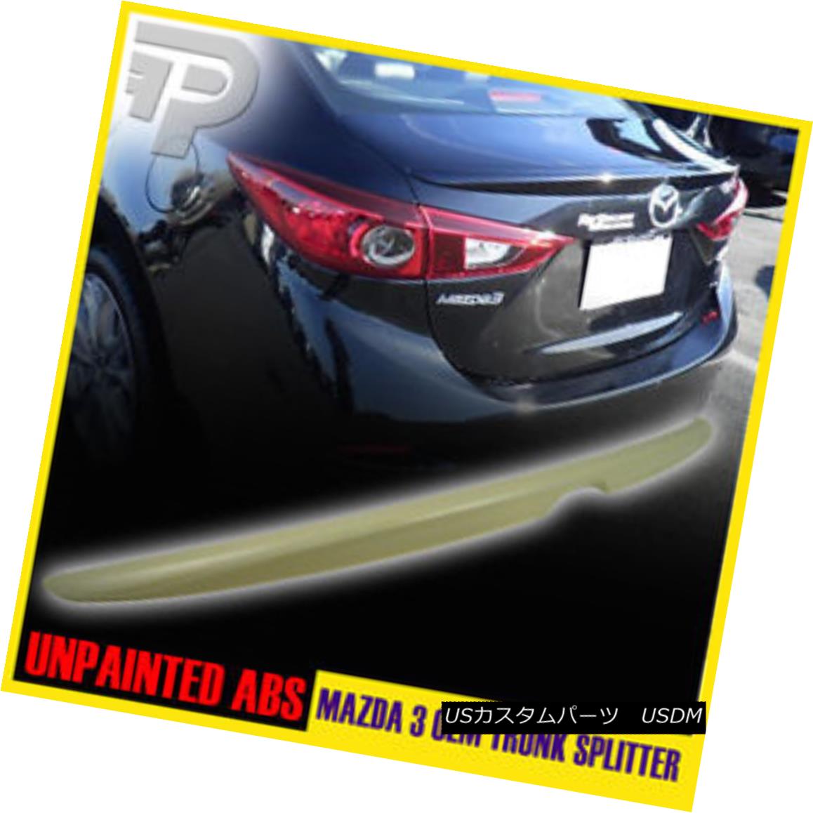 エアロパーツ PAINTED MAZDA 3 ABS SEDAN OE-TYPE REAR TRUNK WING LIP SPOILER 2014-2018 ▼ MAZDA 3 ABSセダンOE型リアトランクウイングリップスポイラー2014-2018？ 【並行輸入品】