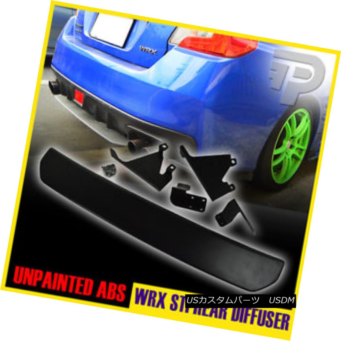 エアロパーツ UNPAINTED FOR SUBARU WRX STI-STYLE REAR DIFFUSER LIP SPOILER 4DR SEDAN ▼ SUBARU WRX STI-STYLEリアディフューザーリップスポイラー4DR SEDANのための未装着？ 【並行輸入品】