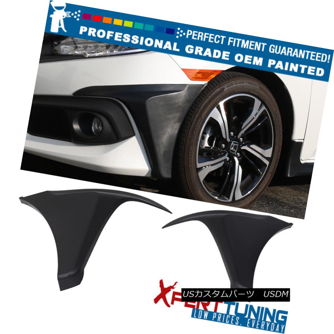 エアロパーツ Fit 16-18 Civic Sedan Coupe HF-P Front Bumper Lip Splitter OEM Painted Color -PP フィット16-18シビックセダンクーペHF-PフロントバンパーリップスプリッタOEM塗装色-PP 【並行輸入品】