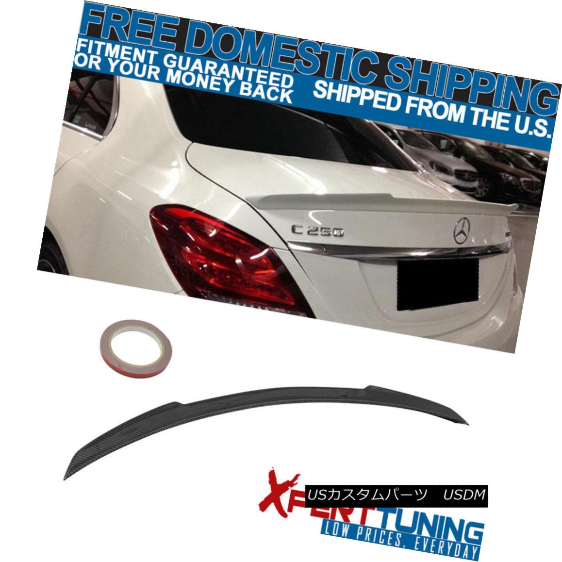 エアロパーツ 15-17 Benz C-Class W205 V Style Trunk Spoiler - Carbon Fiber CF 15-17ベンツCクラスW205 Vスタイルトランク・スポイラー - 炭素繊維CF 【並行輸入品】