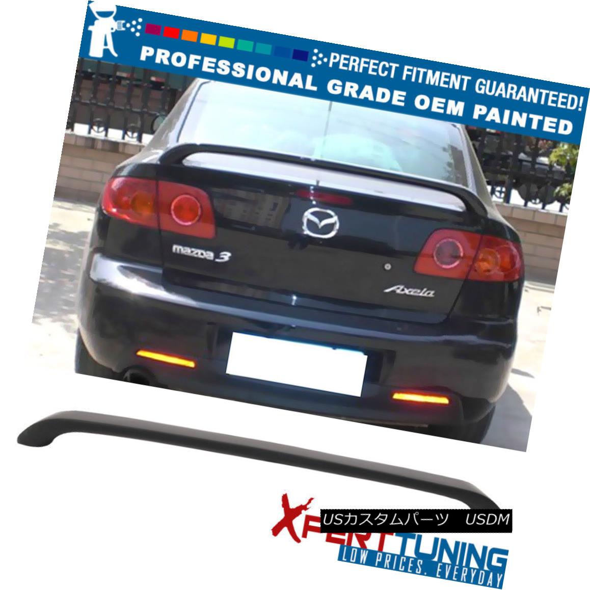 エアロパーツ Fit 04-09 Mazda 3 Mazda3 Sedan OE Factory Trunk Spoiler Wing - OEM Painted Color フィット04-09マツダ3 Mazda3セダンOE工場トランクスポイラーウィング - OEM塗装カラー 【並行輸入品】