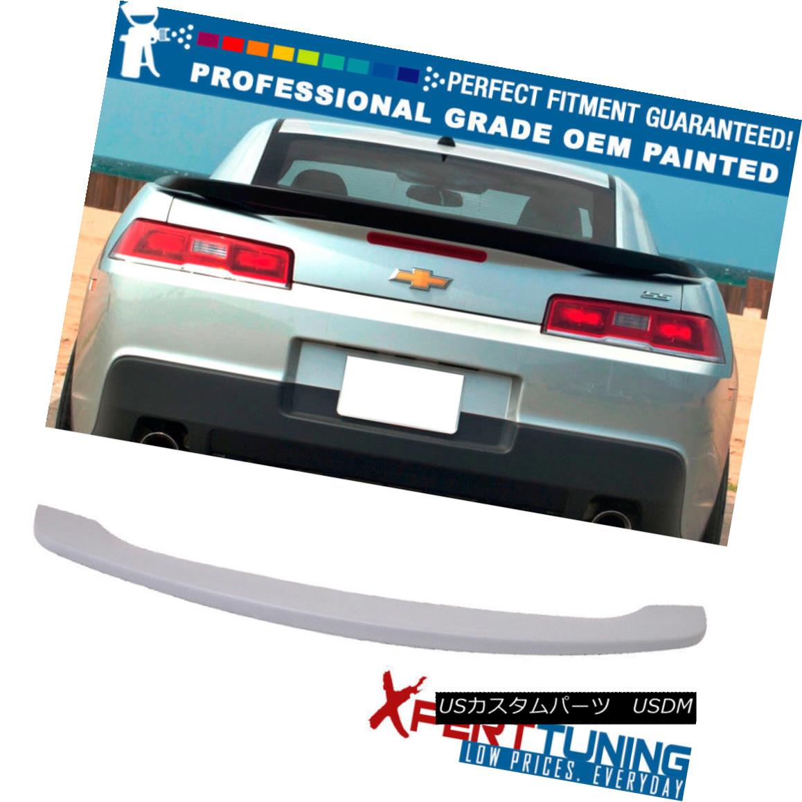 エアロパーツ 14 15 Chevy Camaro OE Style Low Blade Painted Trunk Spoiler OEM Painted Color 14 15シボレーカマロOEスタイルローブレード塗装トランクスポイラーOEM塗装色 【並行輸入品】