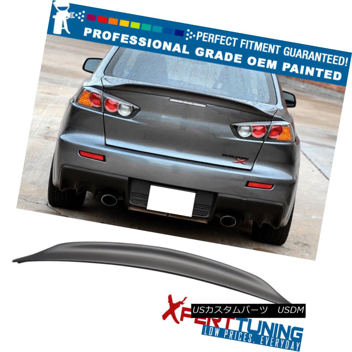 エアロパーツ 08-17 Mitsubishi Lancer D Style Painted ABS Trunk Spoiler - OEM Painted Color 08-17三菱ランサーDスタイル塗装ABSトランクスポイラー - OEM塗装色 【並行輸入品】｜カスタムパーツ WORLD倉庫