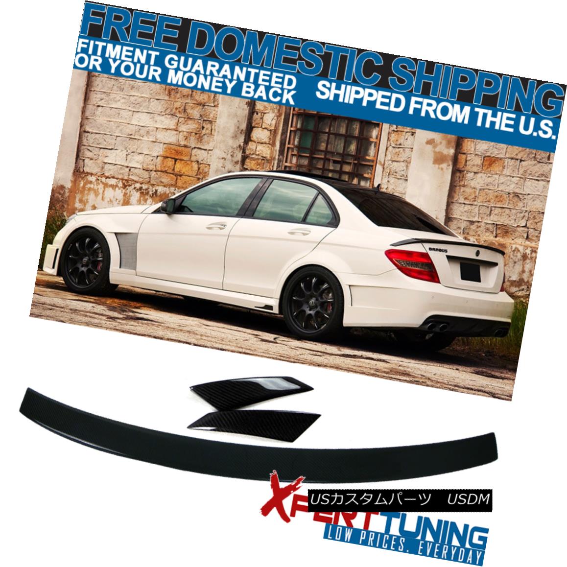 エアロパーツ 08-14 Benz C-Class W204 B Style Trunk Spoiler - Carbon Fiber (CF) 08-14ベンツCクラスW204 Bスタイルトランク・スポイラー - 炭素繊維（CF） 【並行輸入品】｜カスタムパーツ WORLD倉庫