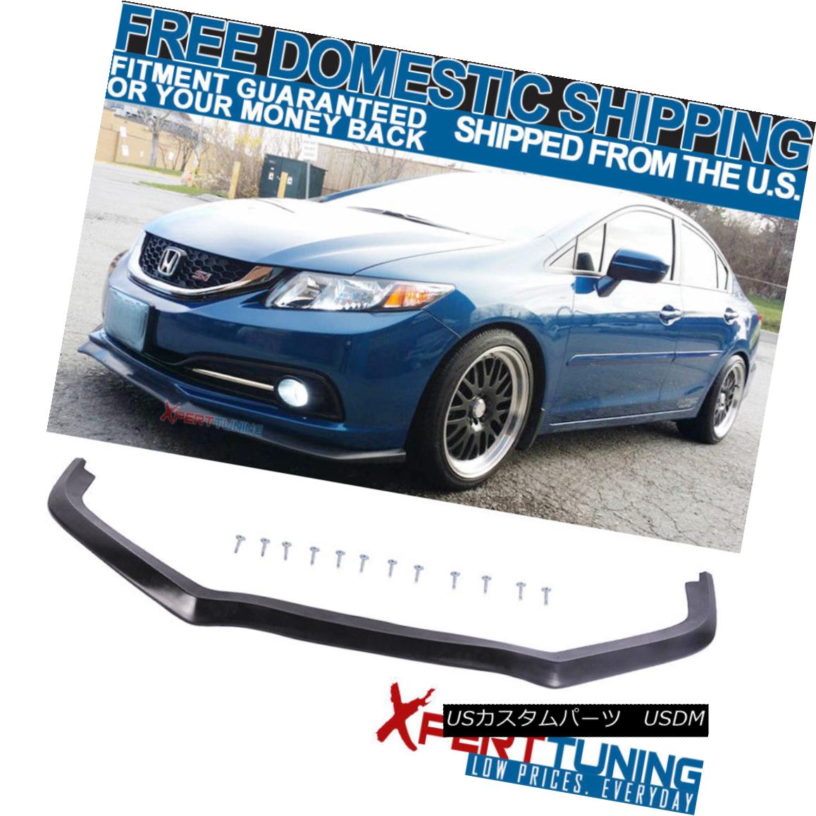 エアロパーツ Fits 13-15 Honda Civic CS Style Front Bumper Lip Unpainted - PU (Poly Urethane) フィット13~15ホンダシビックCSスタイルフロントバンパーリップ未塗装 - PU（ポリウレタン） 【並行輸入品】｜カスタムパーツ WORLD倉庫