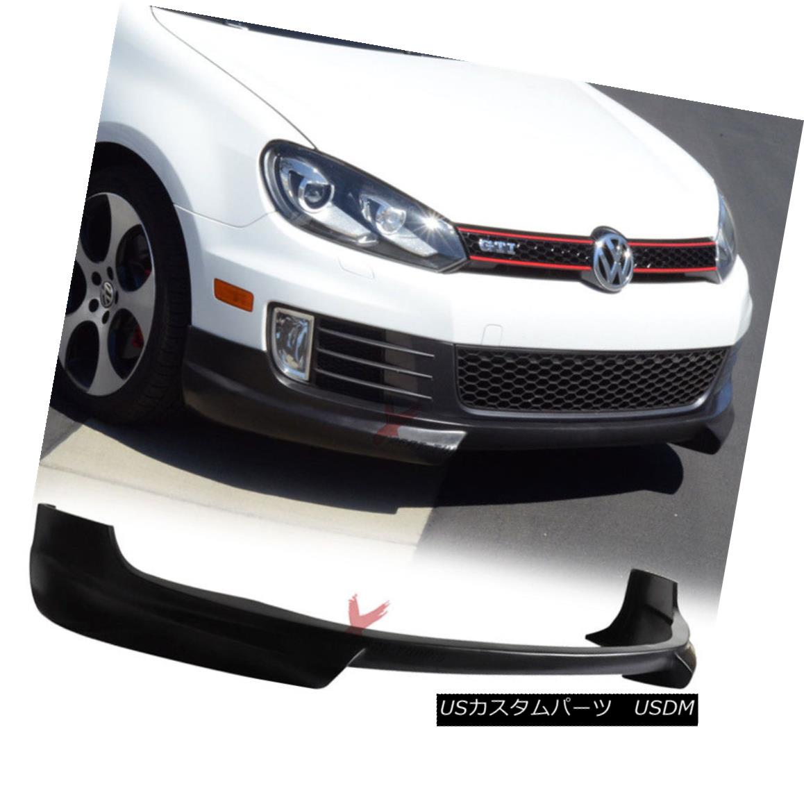 エアロパーツ Fits 10-14 Volkswagen VW Golf GTI RG Style Front Bumper Lip - PU Poly Urethane フィット10-14フォルクスワーゲンVWゴルフGTI Rスタイルフロントバンパーリップ - PUポリウレタン 【並行輸入品】