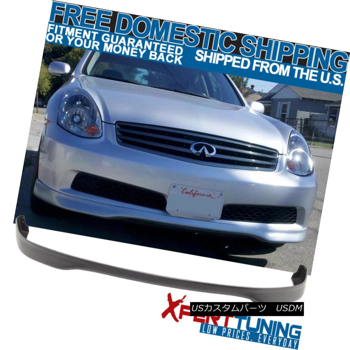 エアロパーツ Fits 2003-2007 Infiniti G35 2 Door Coupe T-R Type Urethane Bumper Lip Spoiler フィット2003-2007インフィニティG35 2ドアクーペT-Rタイプウレタンバンパーリップスポイラー 【並行輸入品】｜カスタムパーツ WORLD倉庫