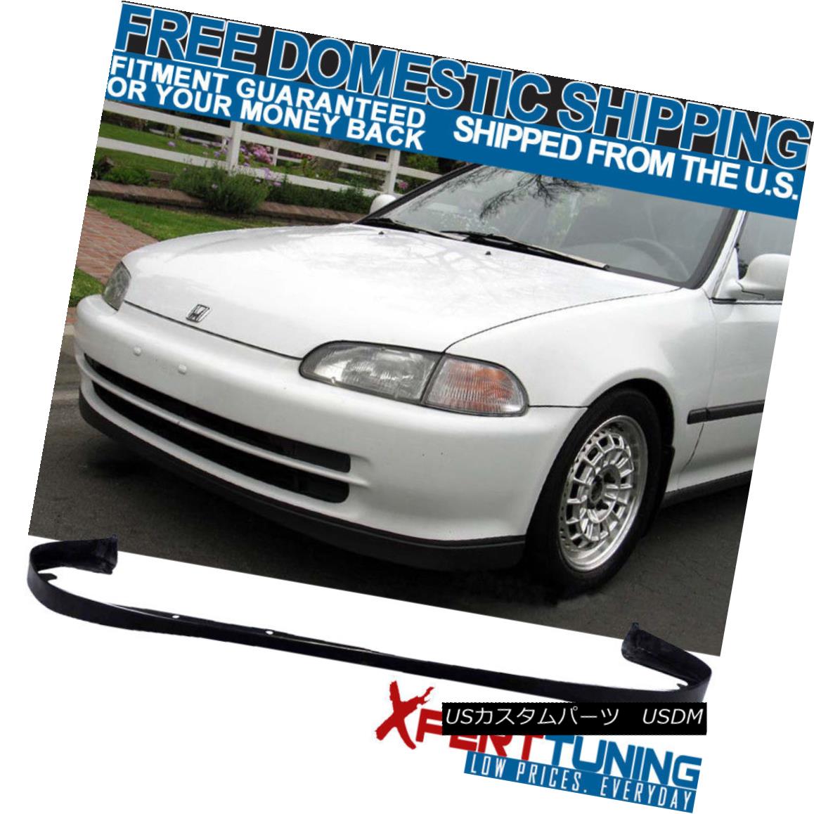 エアロパーツ Fits 92-95 Honda Civic SIR T-R OE-Optional Style Front Bumper Lip PU フィット92-95ホンダシビックSIR T-R OE-オプションスタイルフロントバンパーリップPU 【並行輸入品】