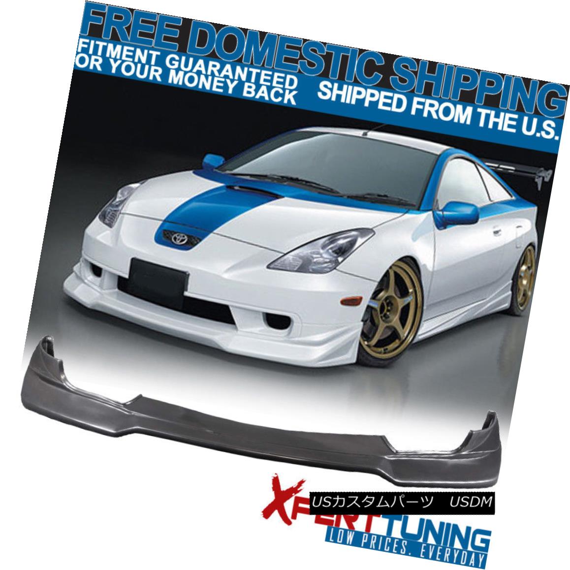 エアロパーツ Fits 00-02 Toyota Celica Poly JDM Front Bumper Lip Spoiler VIP Style PU Urethane フィット00-02トヨタセリカポリJDMフロントバンパーリップスポイラーVIPスタイルPUウレタン 【並行輸入品】