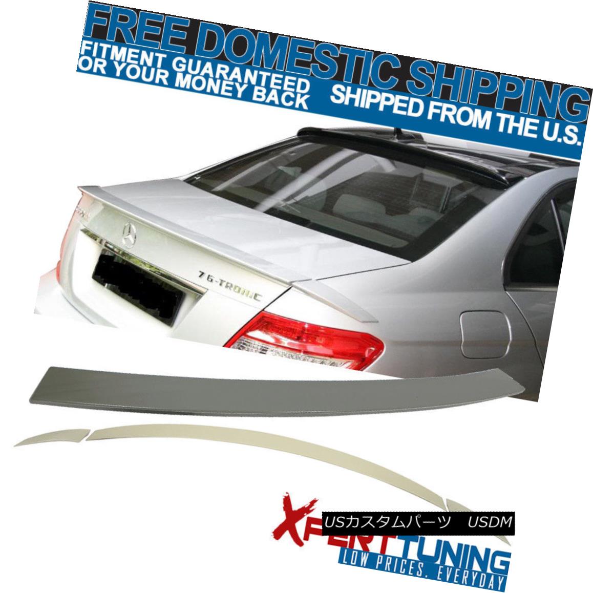 エアロパーツ 08-14 Benz C Class W204 4Dr Brabus Trunk Spoiler + OE Roof Spoiler Unpainted ABS 08-14ベンツCクラスW204 4Drブラバストランクスポイラー+ OEルーフスポイラー無塗装ABS 【並行輸入品】