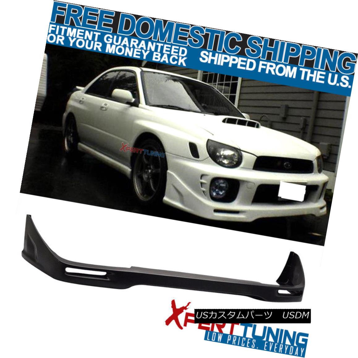 エアロパーツ Fit For 02-03 Subaru Impreza WRX STI Front Bumper Lip Unpainted - Poly Urethane フィットフィット02-03スバルインプレッサWRX STIフロントバンパーリップ未塗装 - ポリウレタン 【並行輸入品】｜カスタムパーツ WORLD倉庫