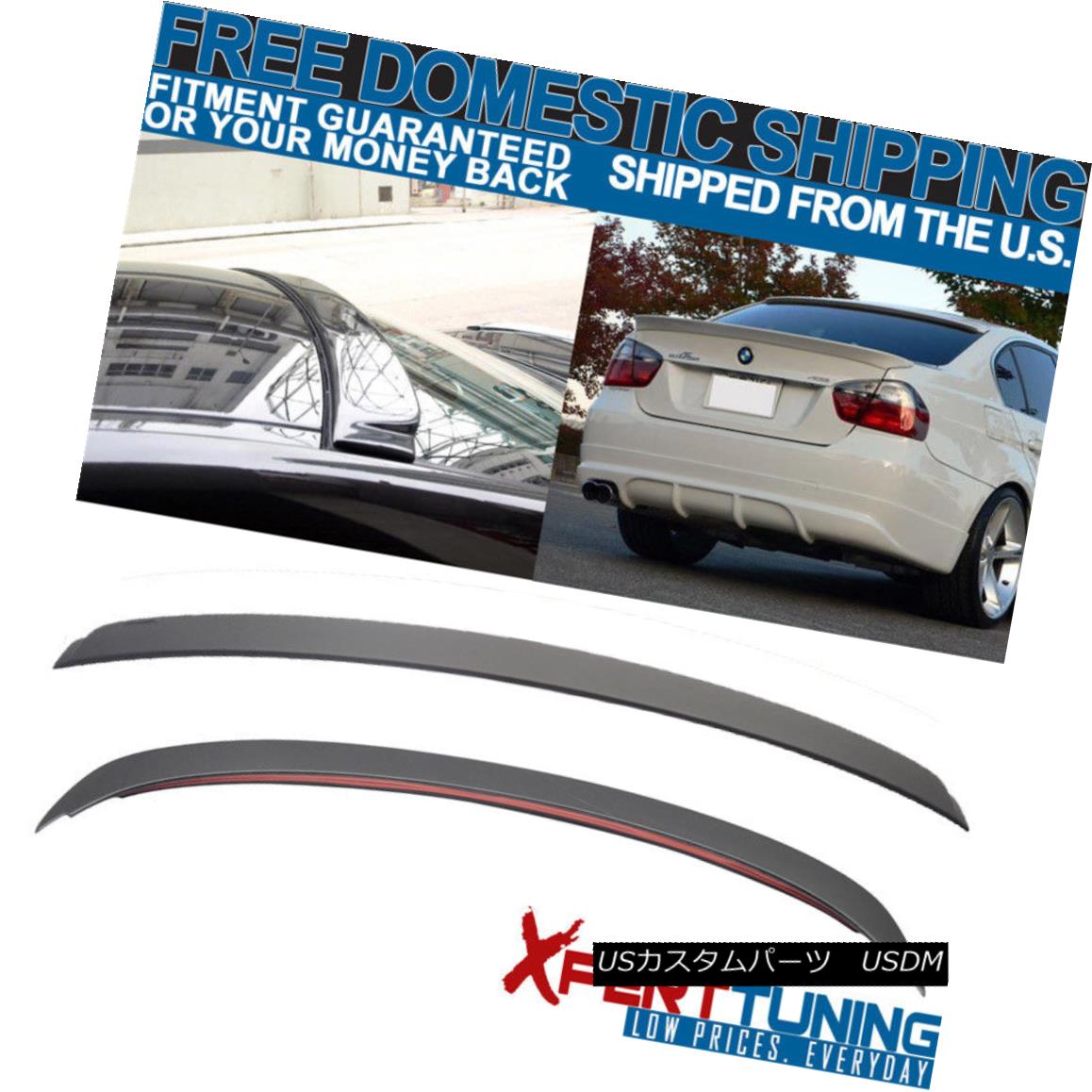 エアロパーツ 06-11 BMW E90 3 Series 4Door Sedan AC Trunk + Roof Spoiler Unpainted ABS Plastic 06-11 BMW E90 3シリーズ4DoorセダンACトランク+ルーフスポイラー無塗装ABS樹脂 【並行輸入品】