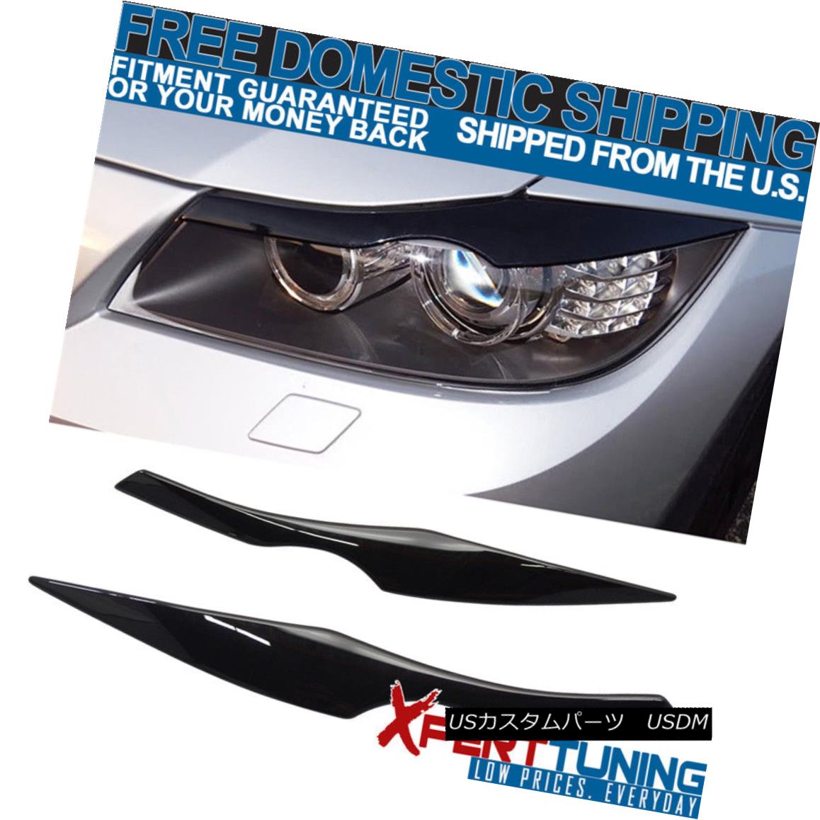 エアロパーツ 06 07 08 09 10 11 BMW 3 Series E90 Sapphire Black Headlight Eyebrow Eyelid Cover 06 07 08 09 10 11 BMW 3シリーズE90サファイアブラックヘッドライト眉毛まぶたカバー 【並行輸入品】