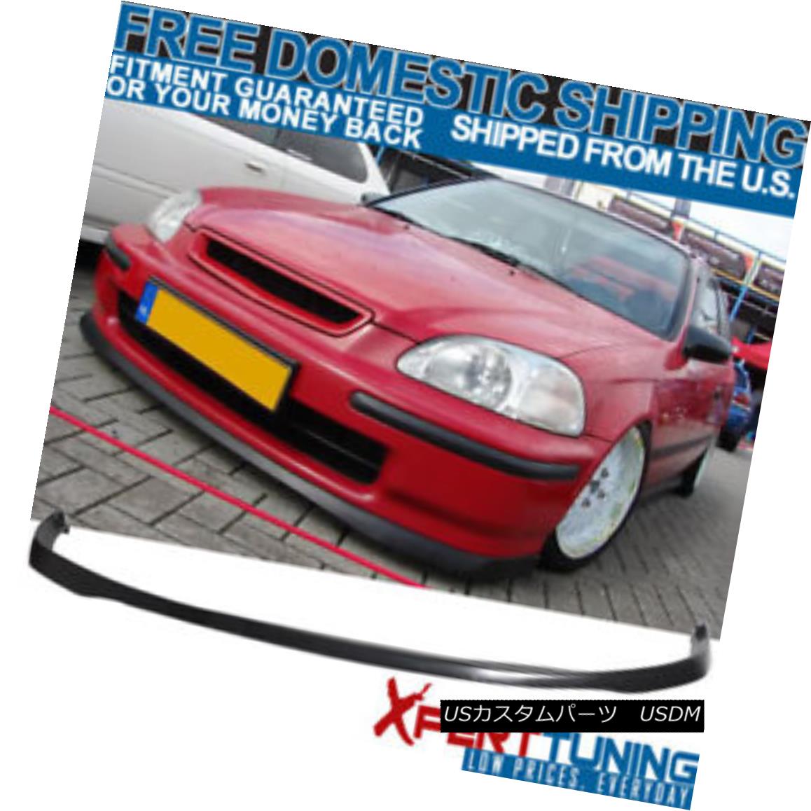 エアロパーツ Fits 99-00 Honda Civic JDM Type Sir Front Bumper Lip Spoiler Poly-Urethane フィット99-00ホンダシビックJDMタイプサーフロントバンパーリップスポイラーポリウレタン 【並行輸入品】 106,238円