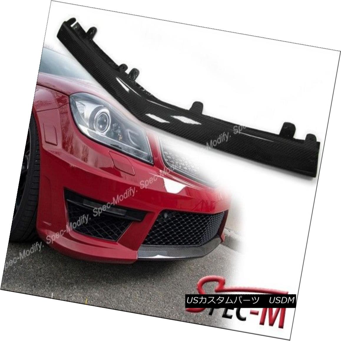 エアロパーツ Front Bumper Carbon Fiber Center Cover Lip For 2012+ W204 C204 C63 AMG Only フロントバンパーカーボンファイバーセンターカバーリップ2012 + W204 C204 C63 AMGのみ 【並行輸入品】