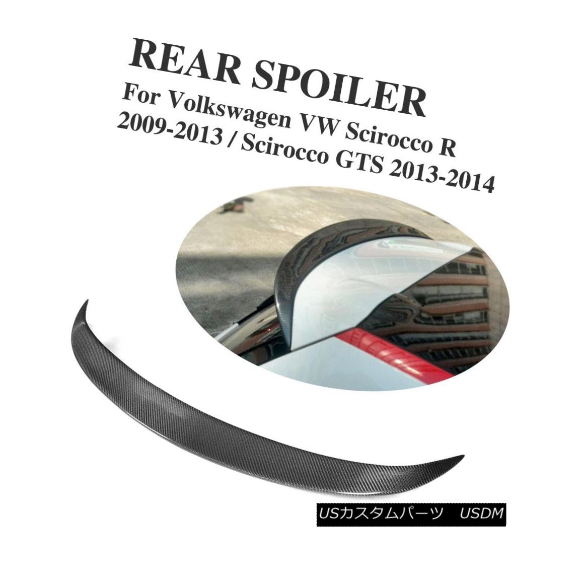 エアロパーツ Carbon Fiber Rear Trunk Spoiler Wing Lip Fit for VW Scirocco GTS 13-14 R 09-13 カーボンファイバーリアトランク・スポイラーウイング・リップ・フィット（VWシロッコ用）GTS 13-14 R 09-13 【並行輸入品】