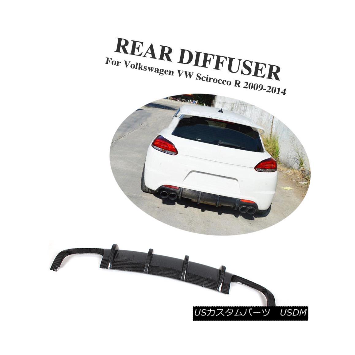 エアロパーツ Carbon Quad Exhaust Dual Outlet Rear Diffuser Fit For Volkswagen VW Scirocco R カーボンクワッドエキゾーストデュアルアウトレットリアディフューザーフィットフォルクスワーゲンVWシロッコR 【並行輸入品】