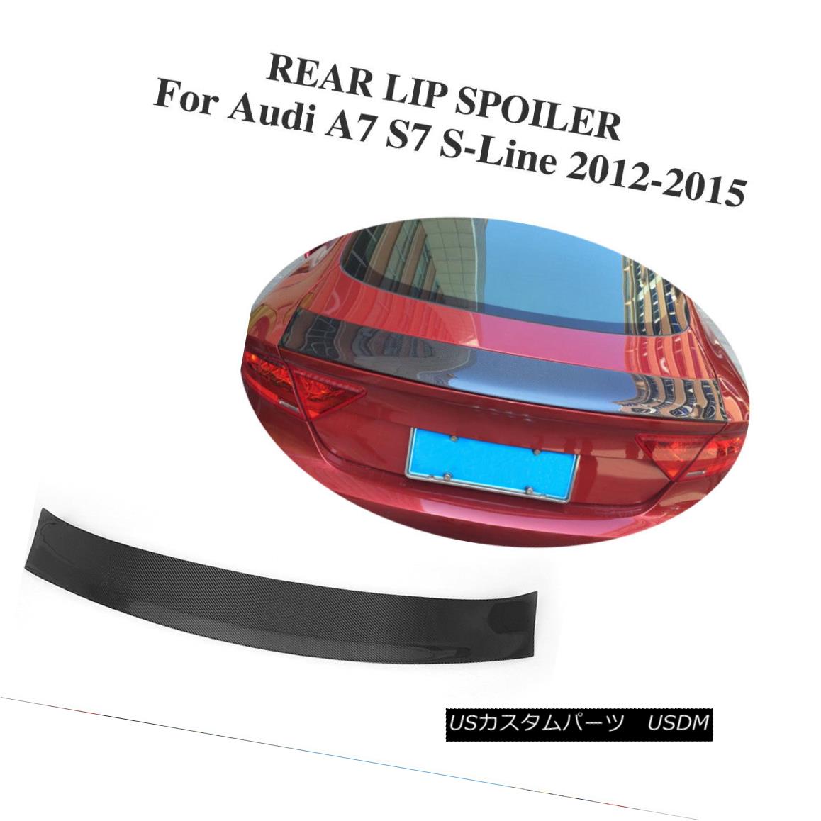 エアロパーツ Carbon Fiber Black Rear Trunk Spoiler Lip Wing Fit for AUDI A7 S7 RS7 2012-2015 AUDI A7 S7 RS7 2012-2015用カーボンファイバーブラックリアトランク・スポイラー・リップウイング 【並行輸入品】