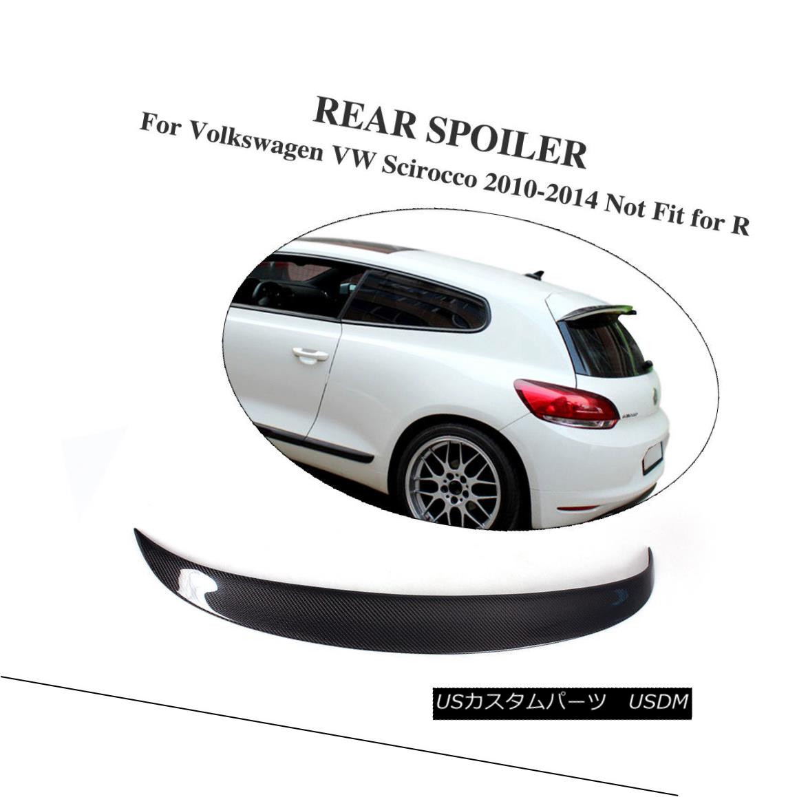エアロパーツ Carbon Fiber Rear Roof Spoiler Trunk Wing Fit for VW Scirocco Non-R 2010-2014 VW Scirocco Non-R 2010-2014用カーボンファイバーリアルーフスポイラートランクウイング 【並行輸入品】