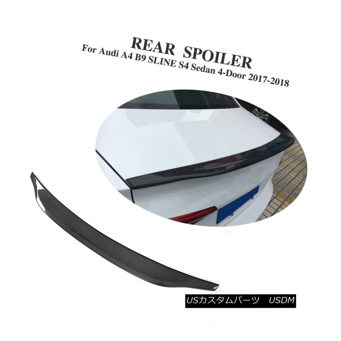 エアロパーツ Rear Wing Trunk Spoiler Carbon Fiber Fit For Audi A4 B9 SLINE S4 Sedan 4dr 17-18 アウディA4 B9 SLINE S4セダン4dr 17-18用リアウィングトランクスポイラーカーボンファイバーフィット 【並行輸入品】