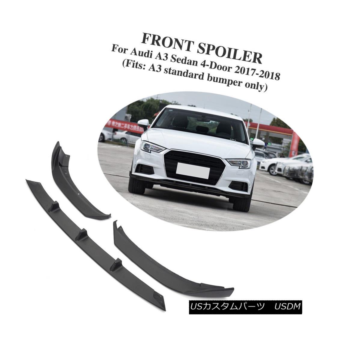 エアロパーツ FRP Car Front Bumper Splitter Lip Skirt Fit For Audi A3 Sedan 4-D 17-18 (Fit:A3) FRP車のフロントバンパースプリッターリップスカートフィットアウディA3セダン4 - D 17から18（フィット：A3） 【並行輸入品】