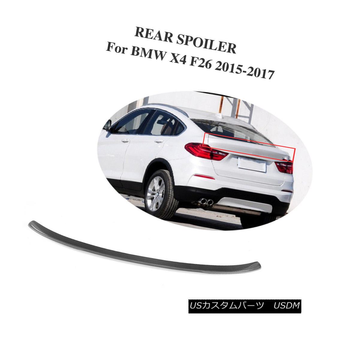 エアロパーツ Black Car Carbon Fiber Trunk Lip Rear Spoiler Wing Fit For BMW X4 F26 2015-2017 ブラックカーボンカーボンファイバートランクリップリアスポイラーウィングフィットBMW X4 F26 2015-2017 【並行輸入品】