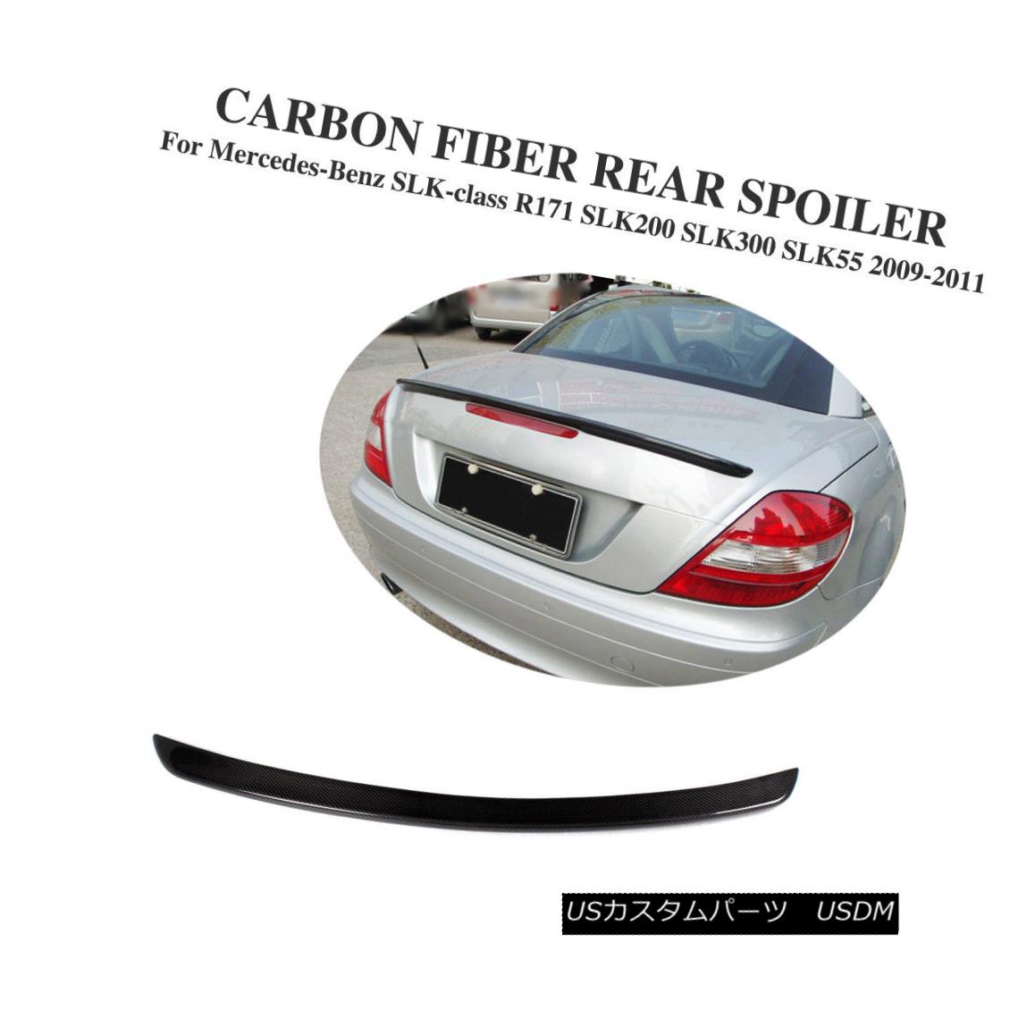 エアロパーツ Carbon Fiber Rear Trunk Spoiler Lid Wing Fit for Mercedes Benz SLK R171 09-11 メルセデスベンツ用カーボンファイバーリアトランク・スポイラーリッドウィングSLK R171 09-11 【並行輸入品】
