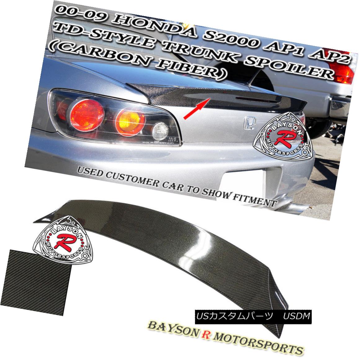 エアロパーツ TD-Style Rear Trunk Spoiler Wing (Carbon) Fits 00-09 Honda S2000 AP1 AP2 TD-Styleリアトランクスポイラーウインカー(カーボン)00-09ホンダS2000 AP1 AP2 【並行輸入品】|カスタムパーツ WORLD倉庫