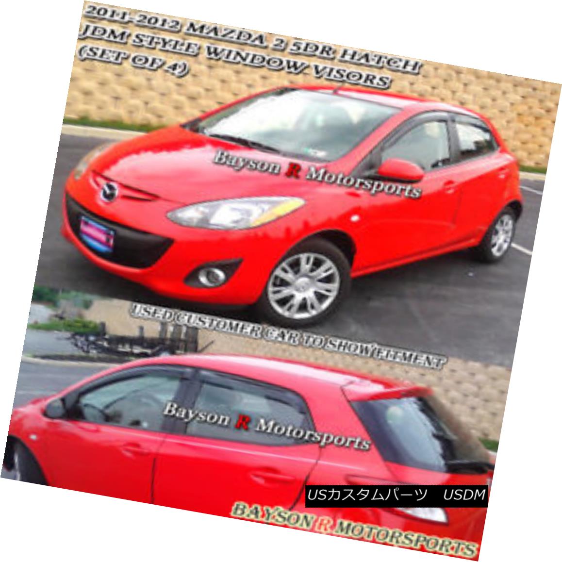 エアロパーツ Window Rain Guard Visors (Tinted) Fits 08-14 Mazda 2 ウィンドウレインガードバイザー（色付き）適合車08-14マツダ2 【並行輸入品】