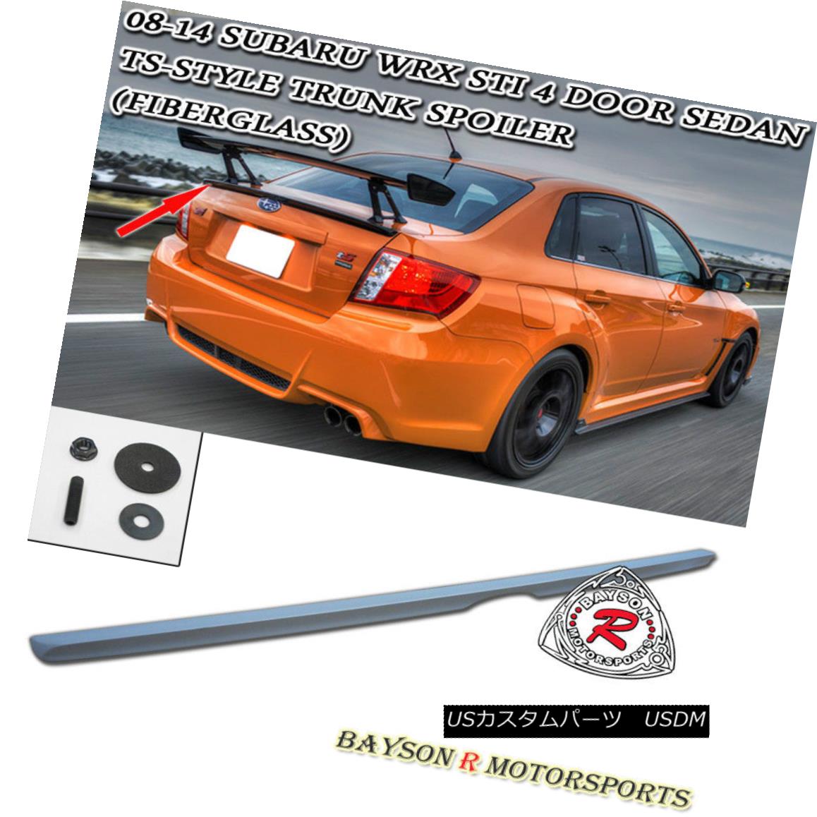 エアロパーツ TS-Style Rear Trunk Lip Spoiler (FRP) Fits 08-14 Impreza WRX STi 4dr TS-Styleリアトランクリップスポイラー（FRP）08-14インプレッサWRX STi 4dr 【並行輸入品】